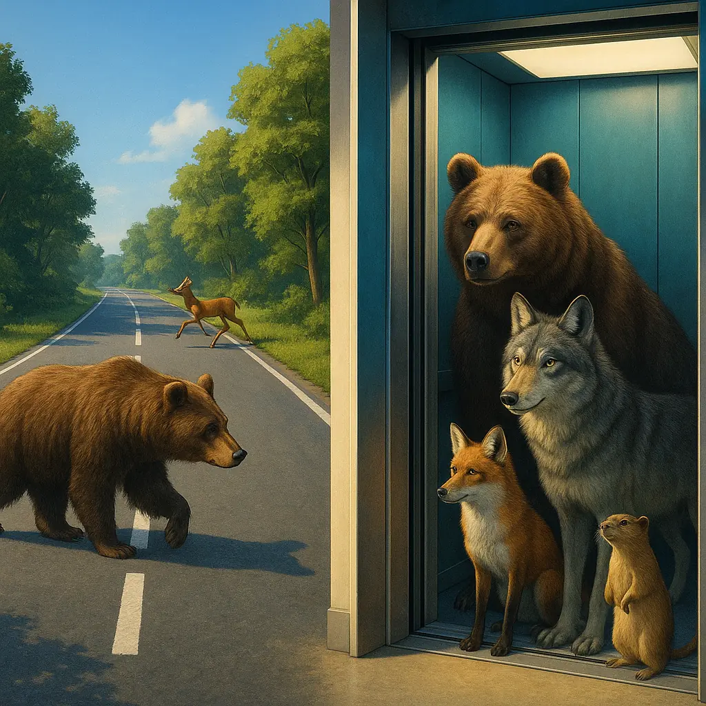 What If Animals Learned to Use Roads and Elevators?